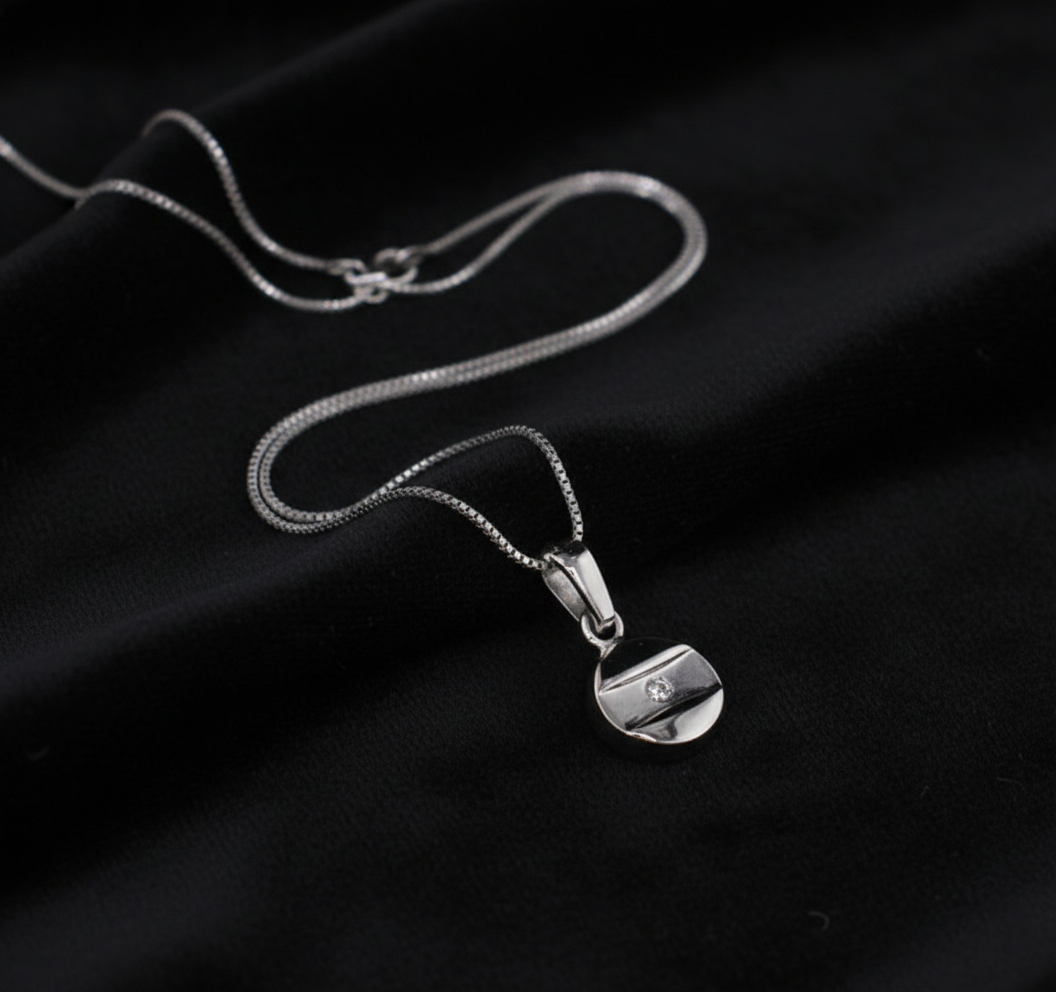 Minimalist Natural Diamond Solitaire Pendant-Saleh Sallom