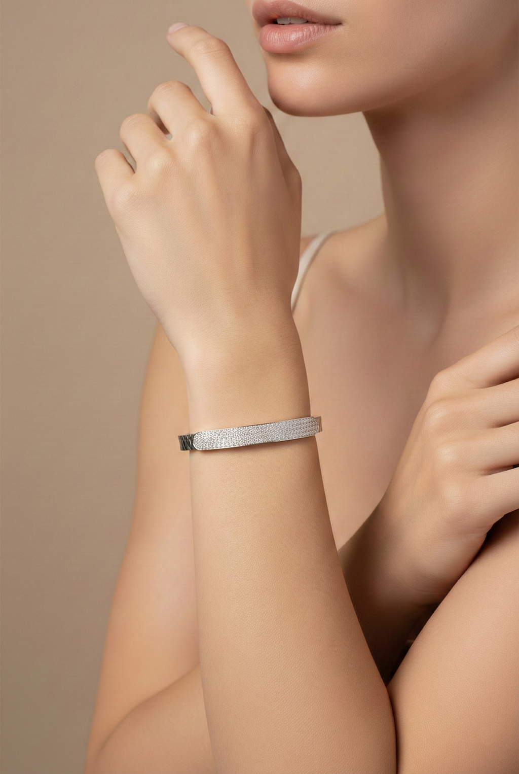 Natural Diamond Gold Bangle Bracelet-Saleh Sallom