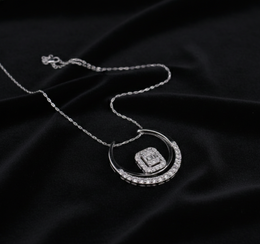 Diamond Pendant Necklace in White Gold – VS–SI Clarity-Saleh Sallom