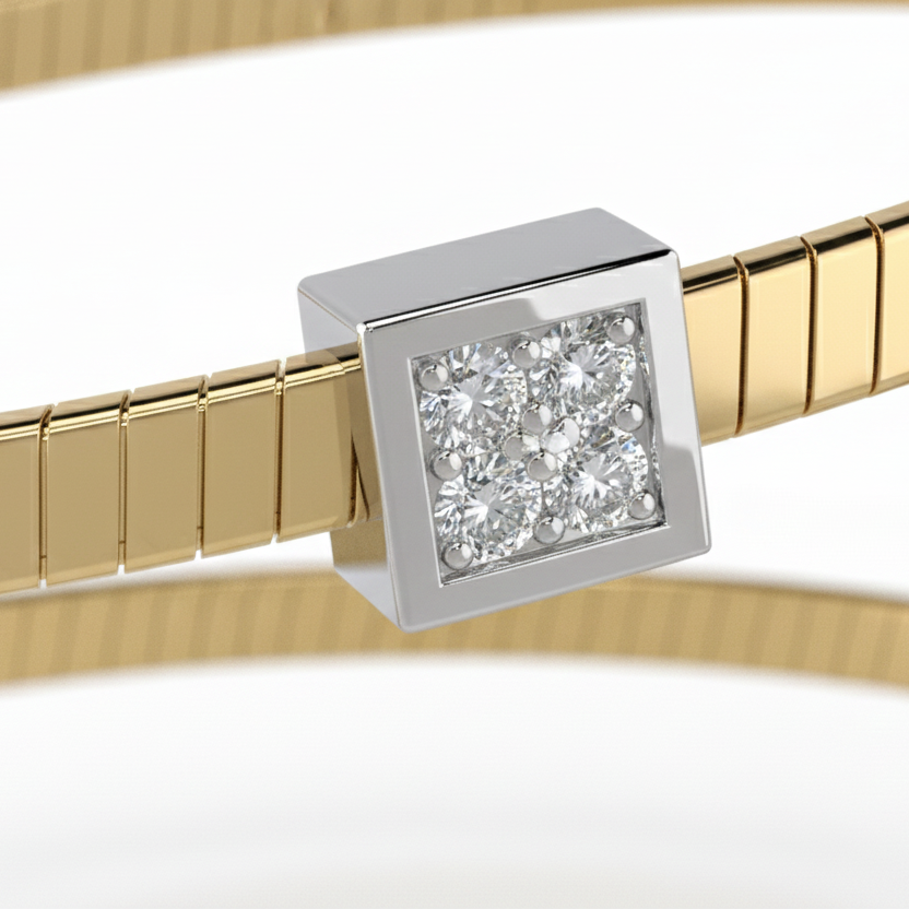 Multi-Wrap Diamond Accent Bracelet in 18K Yellow & White Gold-Saleh Sallom