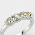 Five-Stone Diamond Ring in 18K White Gold-Saleh Sallom