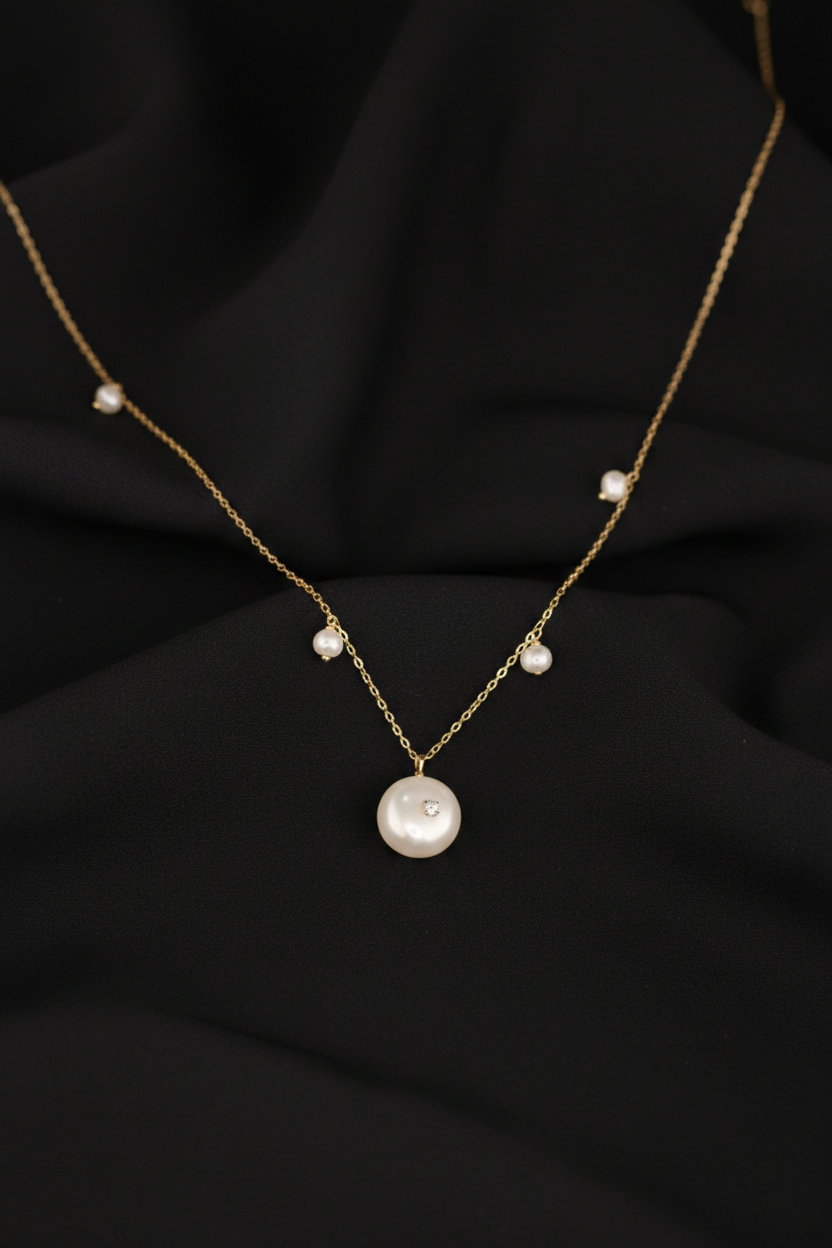 Eterna Clover Natural Diamond Necklace 18K White Gold · Natural Diamond Pendant-Saleh Sallom