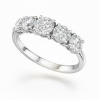 Five Stone Round Diamond Ring in White Gold | 2.50 Carat | VS1 Clarity | Luxury Anniversary Band | Saleh Sallom-Saleh Sallom
