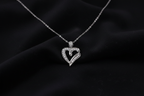 White Gold Double-Heart Diamond Pendant Necklace – IGI Certified-Saleh Sallom