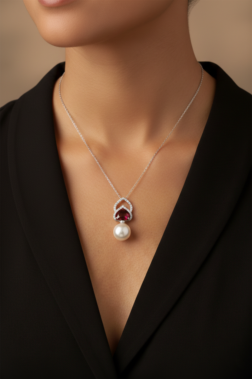 Emerald & Diamond Pearl Medallion Necklace-Saleh Sallom