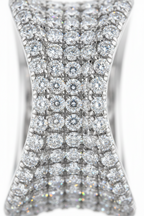 American Diamond Pavé Wave Ring in Rhodium-Plated Sterling Silver-Saleh Sallom