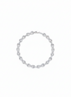 Infinity Link American Diamond Bracelet in Rhodium-Plated Sterling Silver-Saleh Sallom