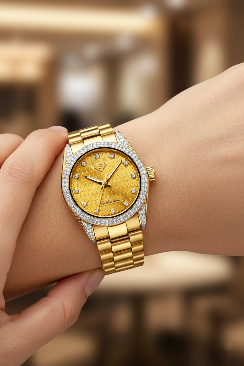 Luxury Gold Diamond Watch 0.50 Carat D Color VS-SI – Certified Natural Diamonds | Saleh Sallom-Saleh Sallom