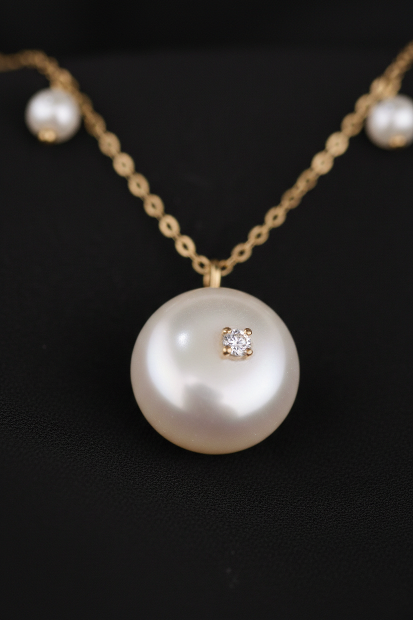 Eterna Clover Natural Diamond Necklace 18K White Gold · Natural Diamond Pendant-Saleh Sallom