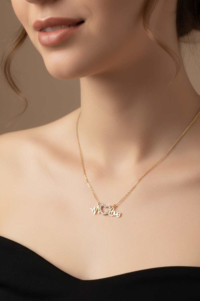 Yellow Gold “Heartbeat Love” Diamond Necklace-Saleh Sallom