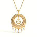 Celestial Noor Mother-of-Pearl Necklace with Natural Diamond Accent-Saleh Sallom