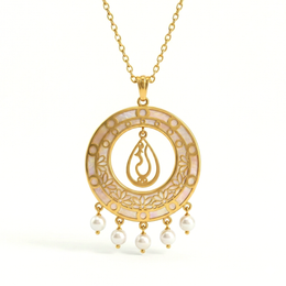 Celestial Noor Mother-of-Pearl Necklace with Natural Diamond Accent-Saleh Sallom