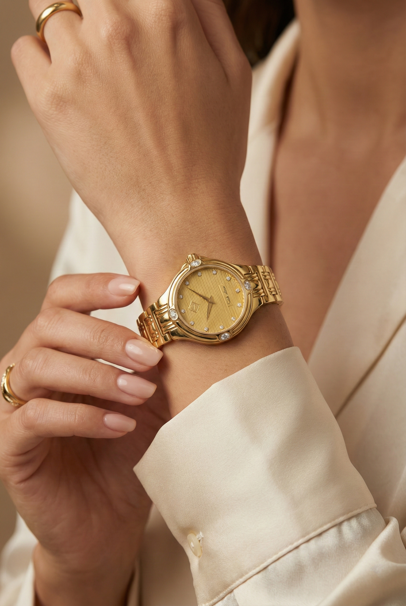 Saleh Sallom 18K Yellow Gold Diamond Watch – 1.50 Carat Natural Diamonds (D Color, VS–SI Clarity)-Saleh Sallom