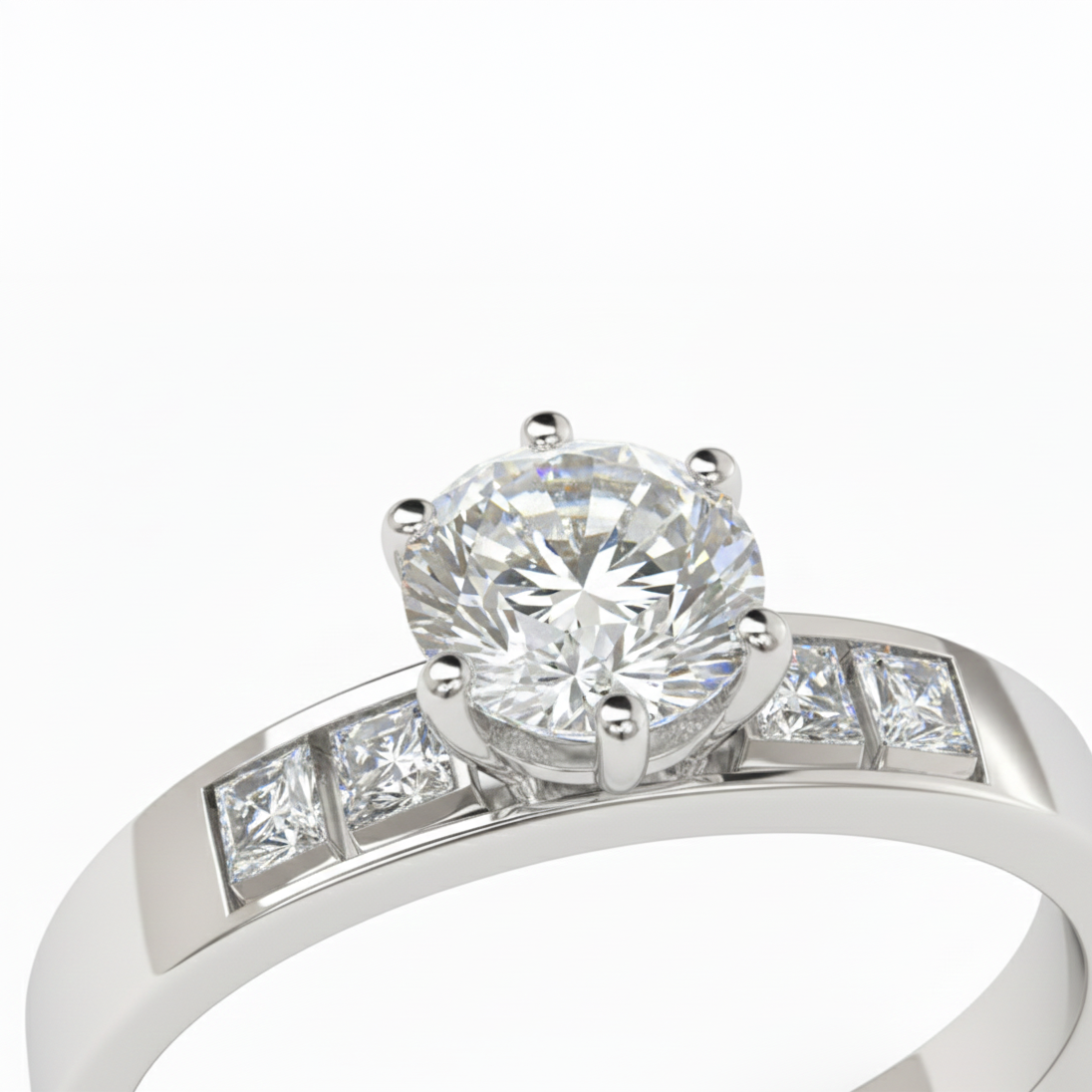 0.86 Carat Round Brilliant Diamond Ring – IGI Certified | 18K White Gold Secondary image