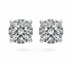 Round Brilliant Lab-Created Diamond Stud Earrings in 14K White Gold-Saleh Sallom