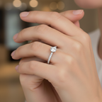 0.50 Carat Round Lab-Grown Diamond Ring in 18K White Gold | 0.60 CT Total | IGI Certified | Saleh Sallom-Saleh Sallom