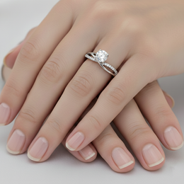 Elegant 1.1 CT Round Diamond Engagement Ring in 18K White Gold – IGI Certified-Saleh Sallom