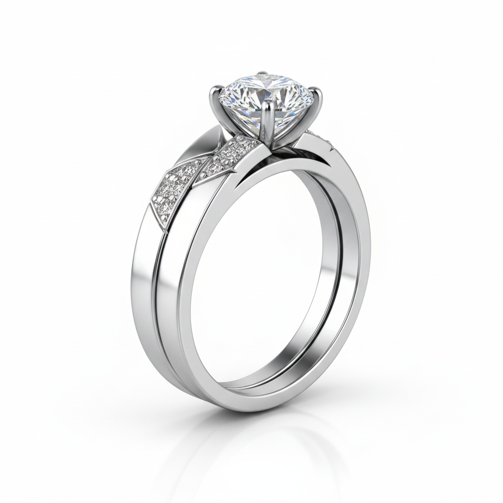 Rhodium-Plated Sterling Silver (Couple Set)-Saleh Sallom