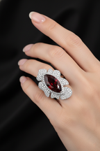 Crimson Marquis Natural Diamond Ring-Saleh Sallom