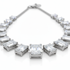 Lab-Grown Sapphire & Lab-Grown Diamond Necklace in 18K White Gold – IGI Certified-Saleh Sallom