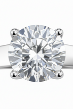 American Diamond Solitaire Ring in Rhodium-Plated Sterling Silver-Saleh Sallom