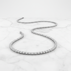 Round-Cut Lab-Created Diamond Tennis Necklace in 14K White Gold-Saleh Sallom