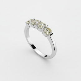 Five-Stone Diamond Ring in 18K White Gold-Saleh Sallom