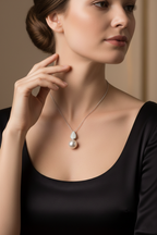 18K White Gold with Natural Diamond Accent-Saleh Sallom