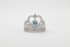 Round Brilliant Natural Diamond Crown Ring in 18K White Gold-Saleh Sallom