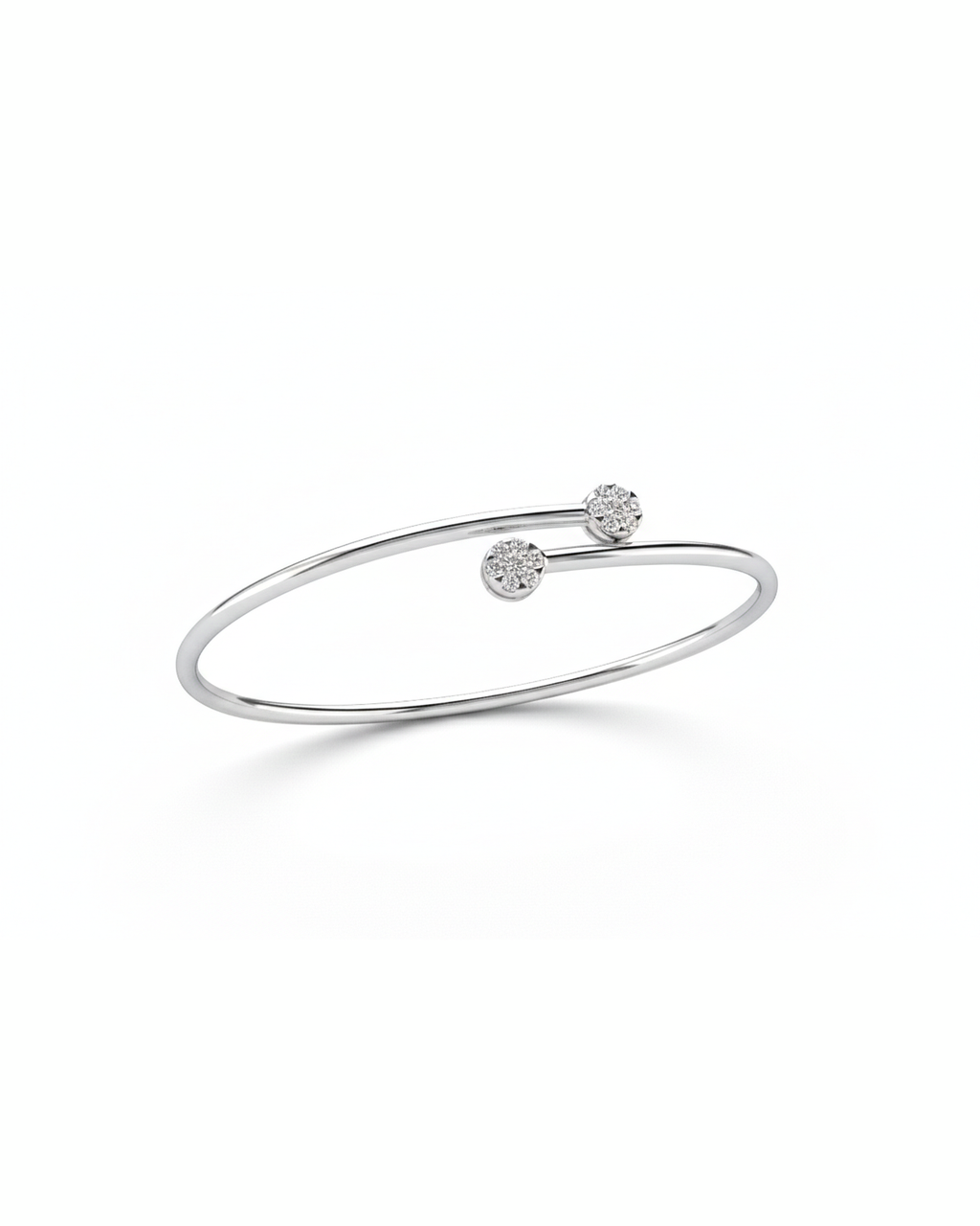 Natural Diamond Open Bangle Bracelet-Saleh Sallom