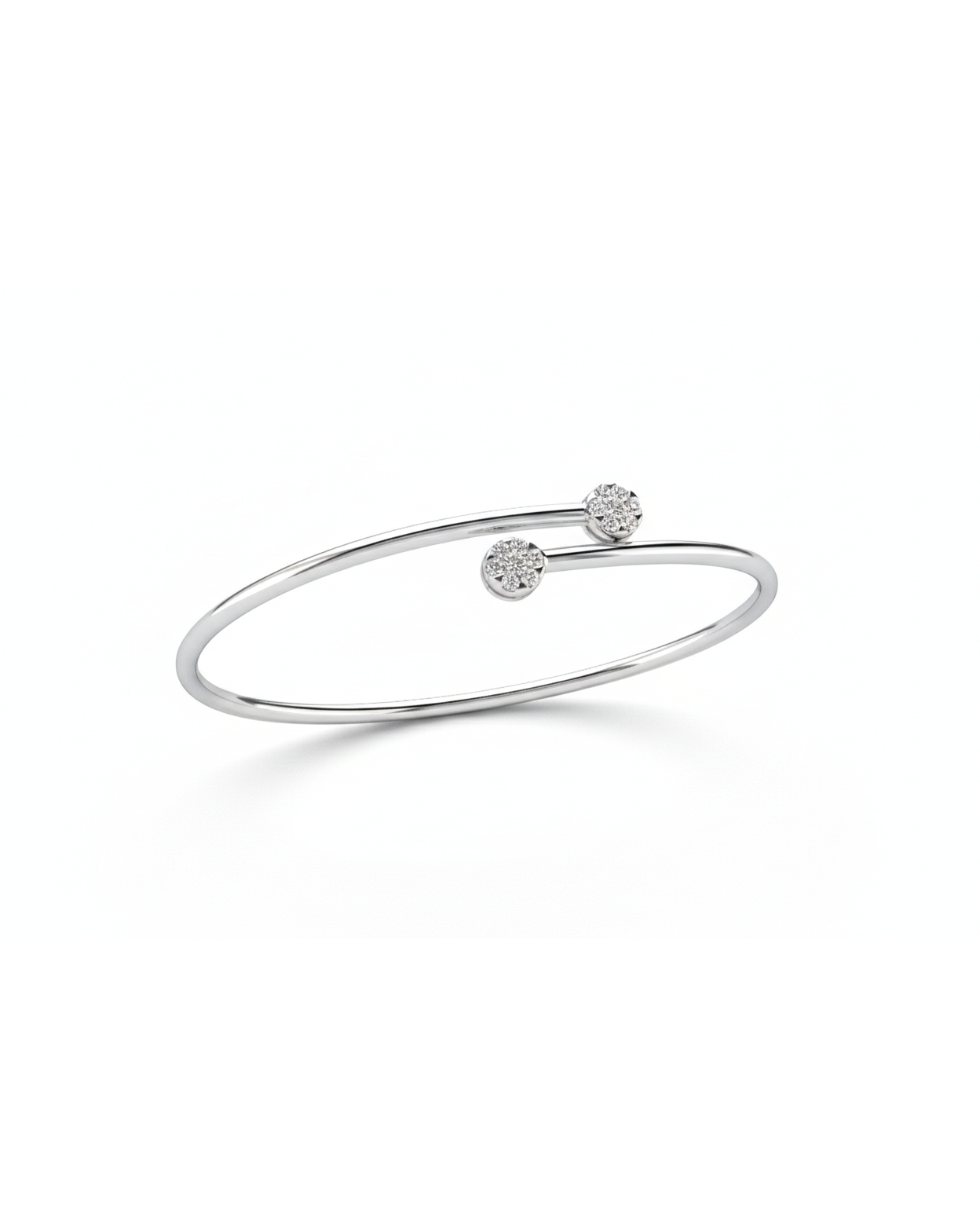 Natural Diamond Open Bangle Bracelet-Saleh Sallom