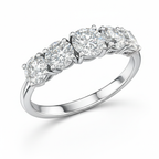 Five Stone Round Diamond Ring in White Gold | 2.50 Carat | VS1 Clarity | Luxury Anniversary Band | Saleh Sallom-Saleh Sallom