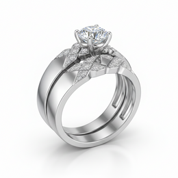 Rhodium-Plated Sterling Silver (Couple Set)-Saleh Sallom