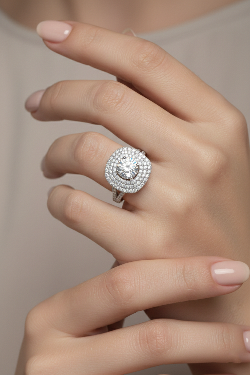Round Brilliant Halo Diamond Ring | 1.20 Carat | VS1 | White Gold | Saleh Sallom-Saleh Sallom