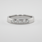 18K White Gold Diamond Band Ring – Natural Diamonds | IGI Certified-Saleh Sallom