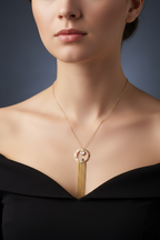 Eterna Bloom Natural Diamond Necklace 18K White Gold · Elegant Minimal Design-Saleh Sallom