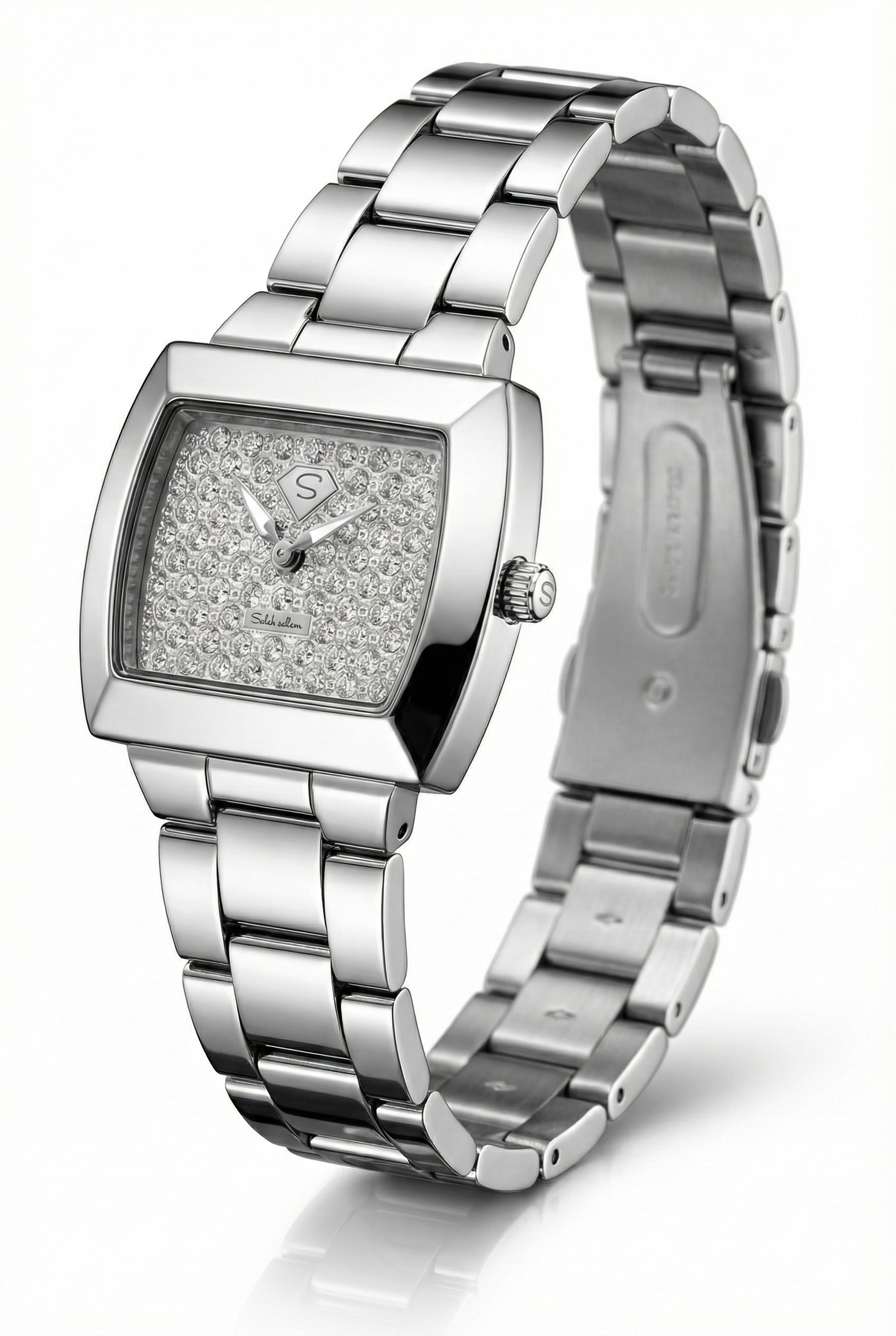 Saleh Sallom Diamond Pavé Watch in Stainless Steel – 0.48 CT Natural Diamonds-Saleh Sallom