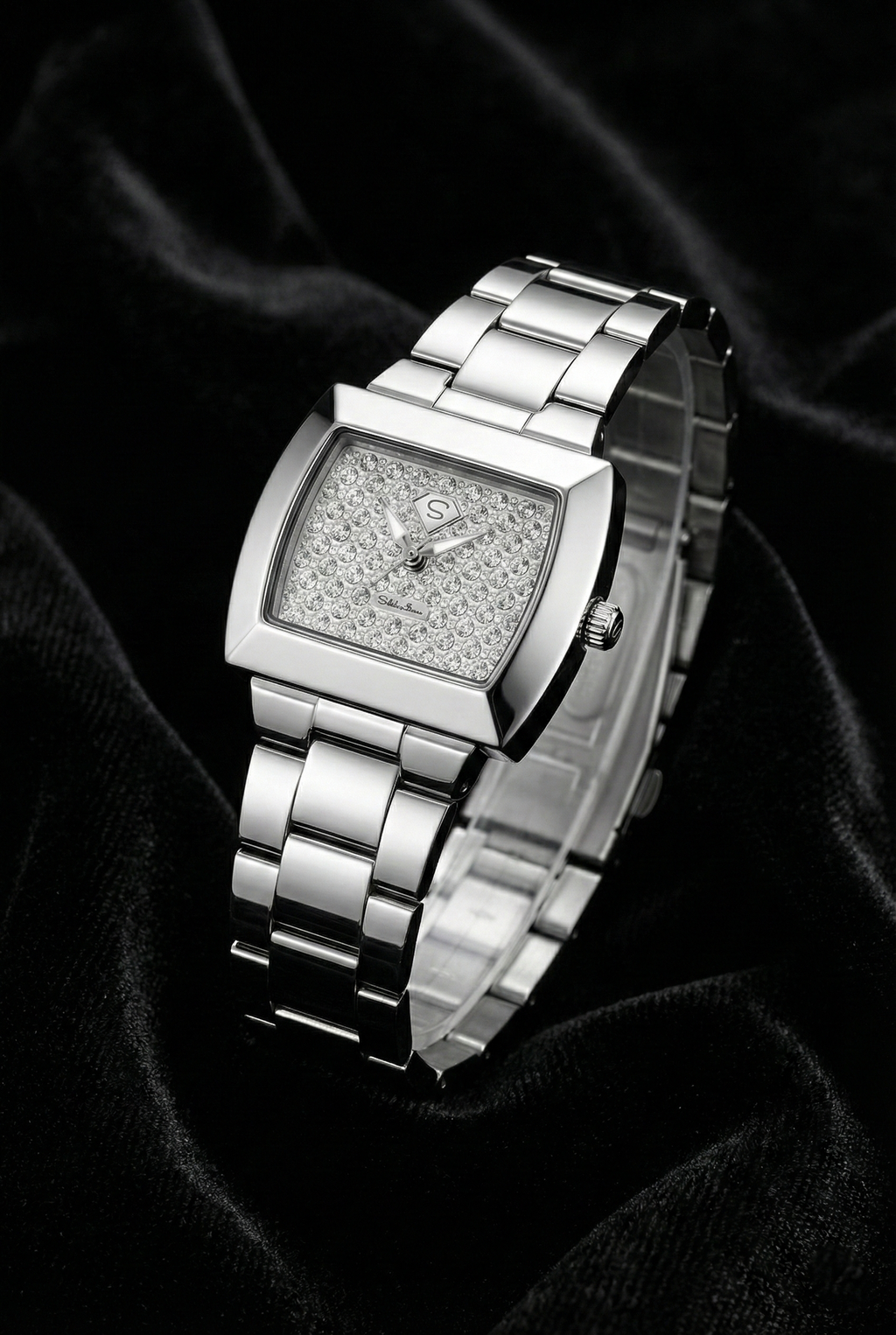 Saleh Sallom Diamond Pavé Watch in Stainless Steel – 0.48 CT Natural Diamonds-Saleh Sallom