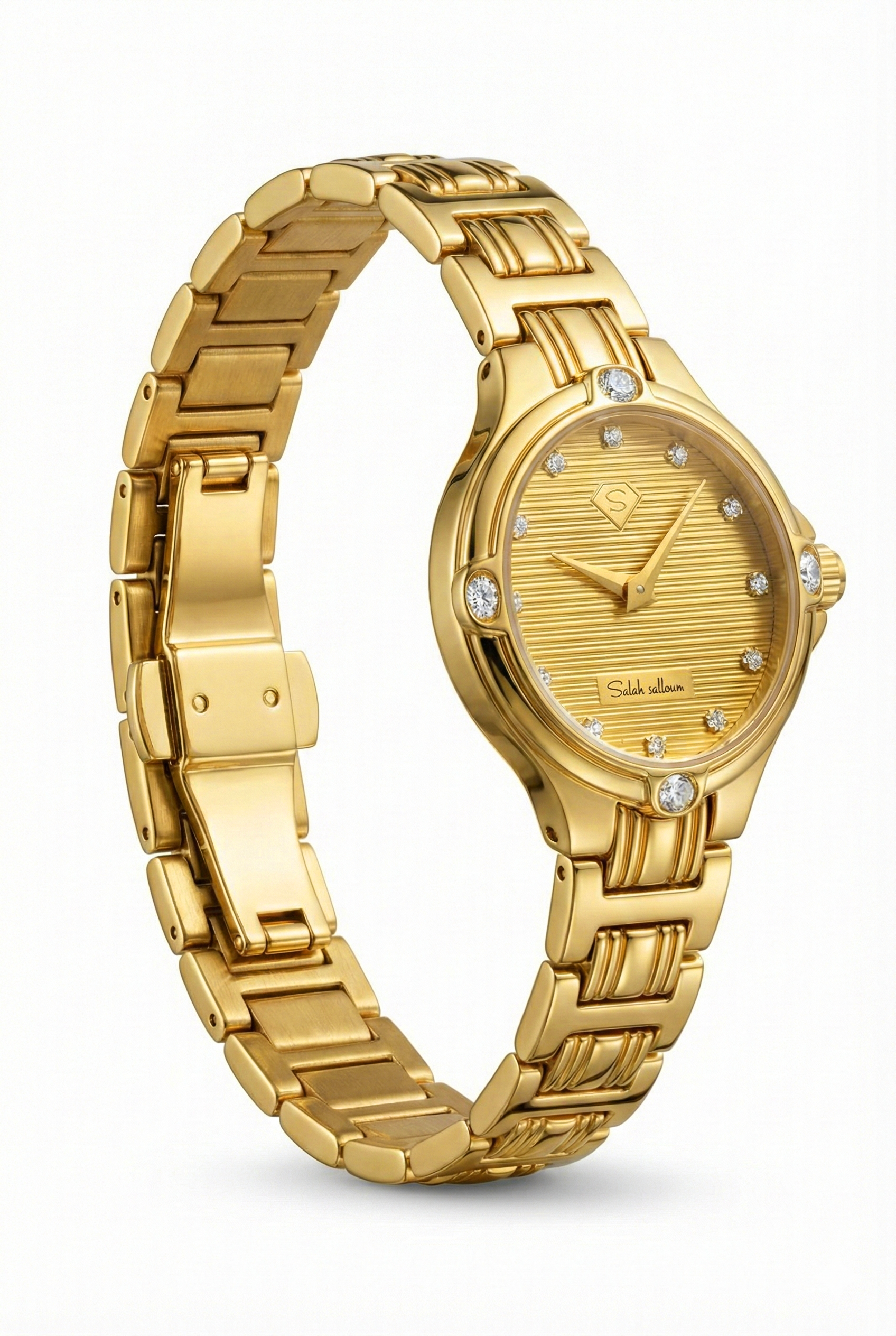 Saleh Sallom 18K Yellow Gold Diamond Watch – 1.50 Carat Natural Diamonds (D Color, VS–SI Clarity)-Saleh Sallom