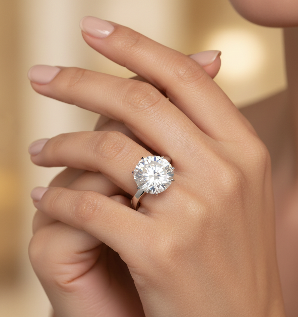 Ultra Luxury Round Solitaire Diamond Ring | 7.00 Carat | D Color VS1 | White Gold | Saleh Sallom-Saleh Sallom