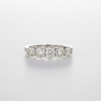 Five-Stone Diamond Ring in 18K White Gold-Saleh Sallom