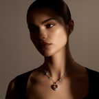 Heart-Shaped Diamond Halo Necklace in 18K White Gold-Saleh Sallom