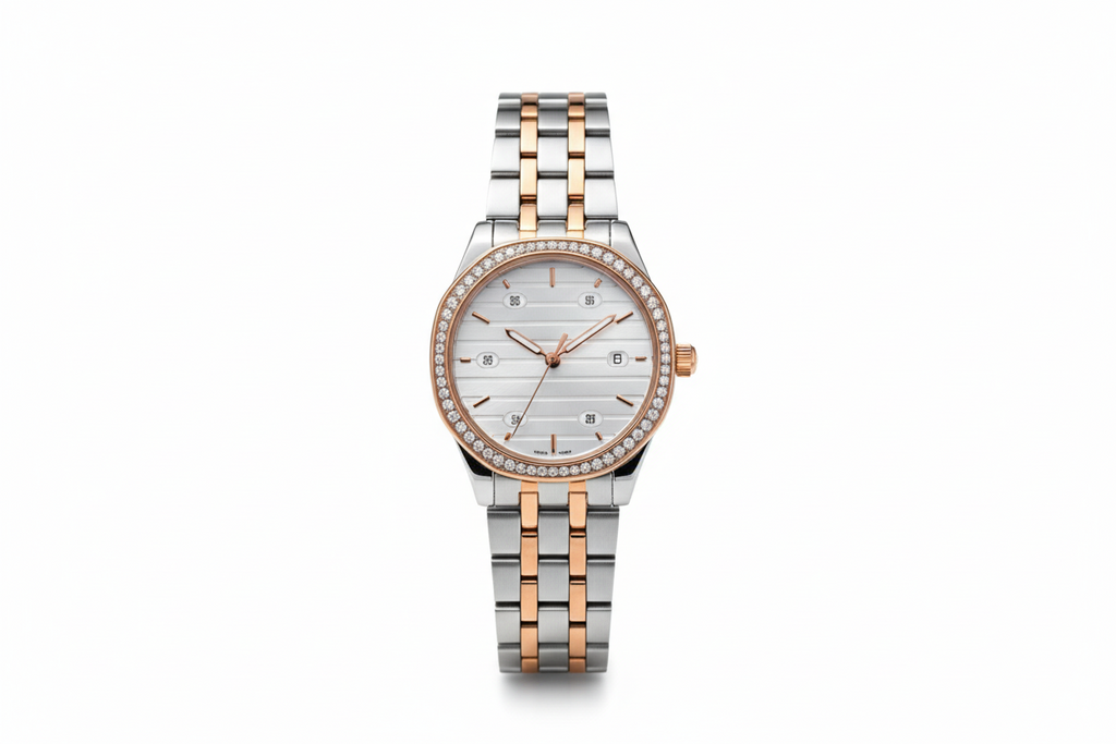 Dual-Tone Diamond Watch-Saleh Sallom
