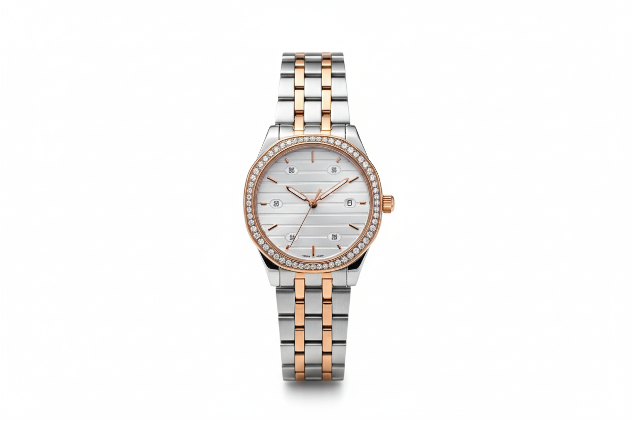 Dual-Tone Diamond Watch-Saleh Sallom