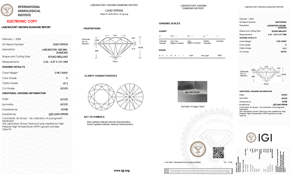 LAB GROWN DIAMOND BY SALEH SALLOM | 0.98 CT - Saleh Sallom