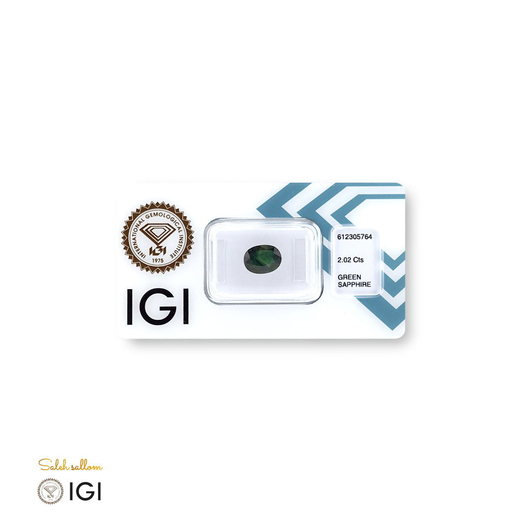 Natural Green Sapphire -  2.02 CT - Saleh Sallom