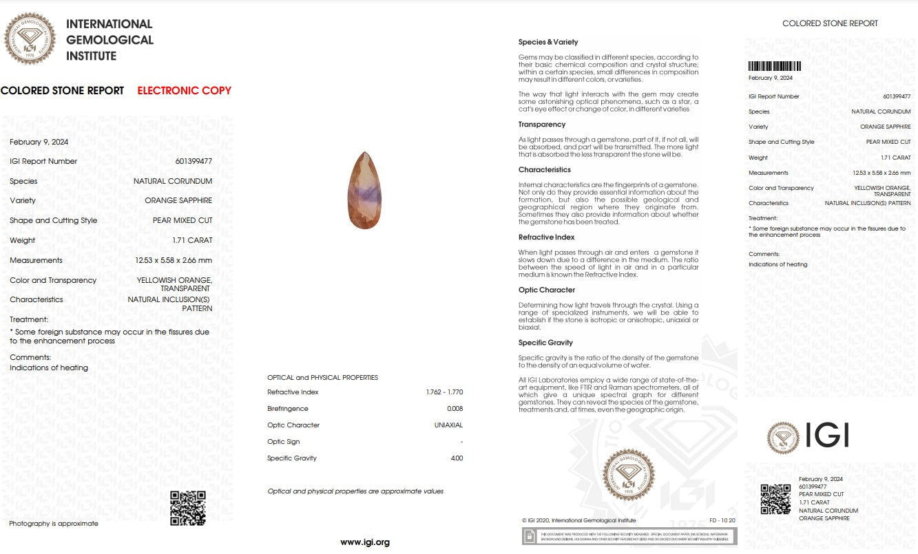 Natural Sapphire - 1.71 - Saleh Sallom