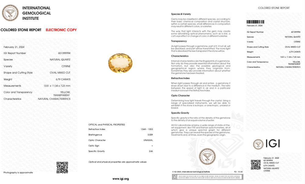 Natural Citrine - 6.79 CT - Saleh Sallom