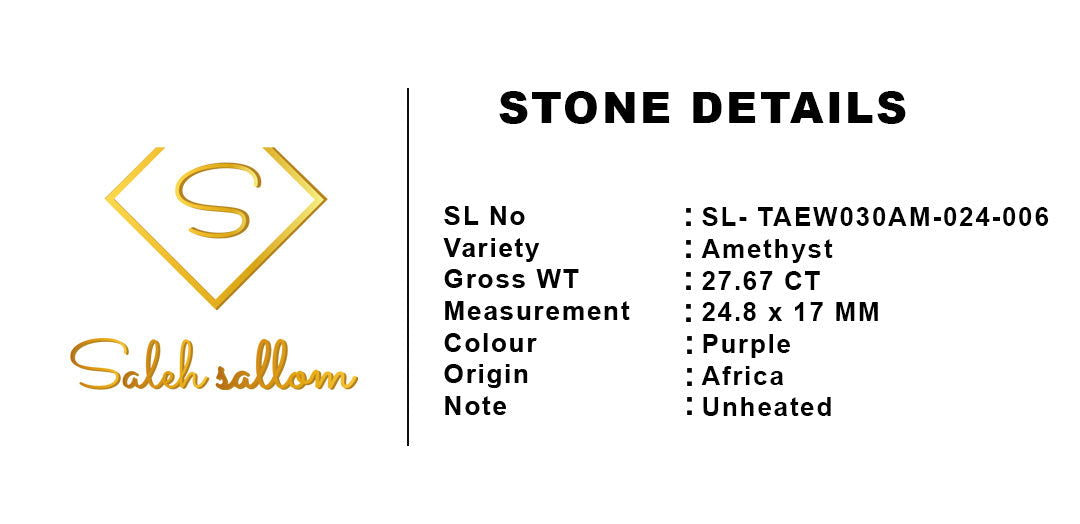 Natural Rough Amethyst - 27.67 ct - Saleh Sallom