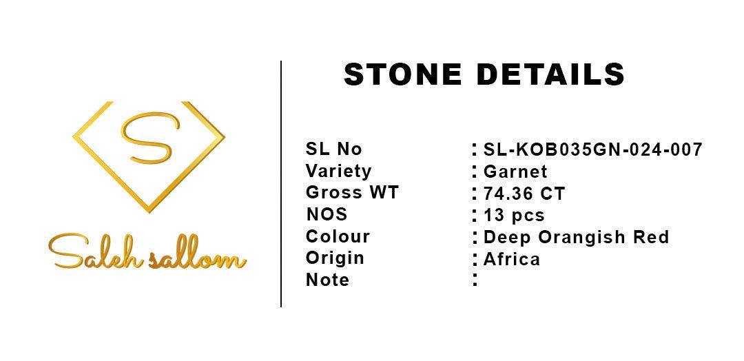 Natural Rough Garnet - 13 pcs - Saleh Sallom